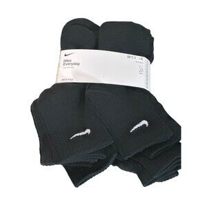 Nike Everyday Dri-Fit Crew Socks 6-Pack Black & White Mens Size 6-12.